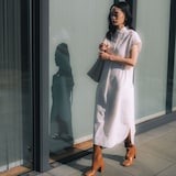 ［ＩＤＥＥ］Ｈ＆ｂｙＰＯＯＬ　フレンチスリーブワンピースシャツ　ホワイト