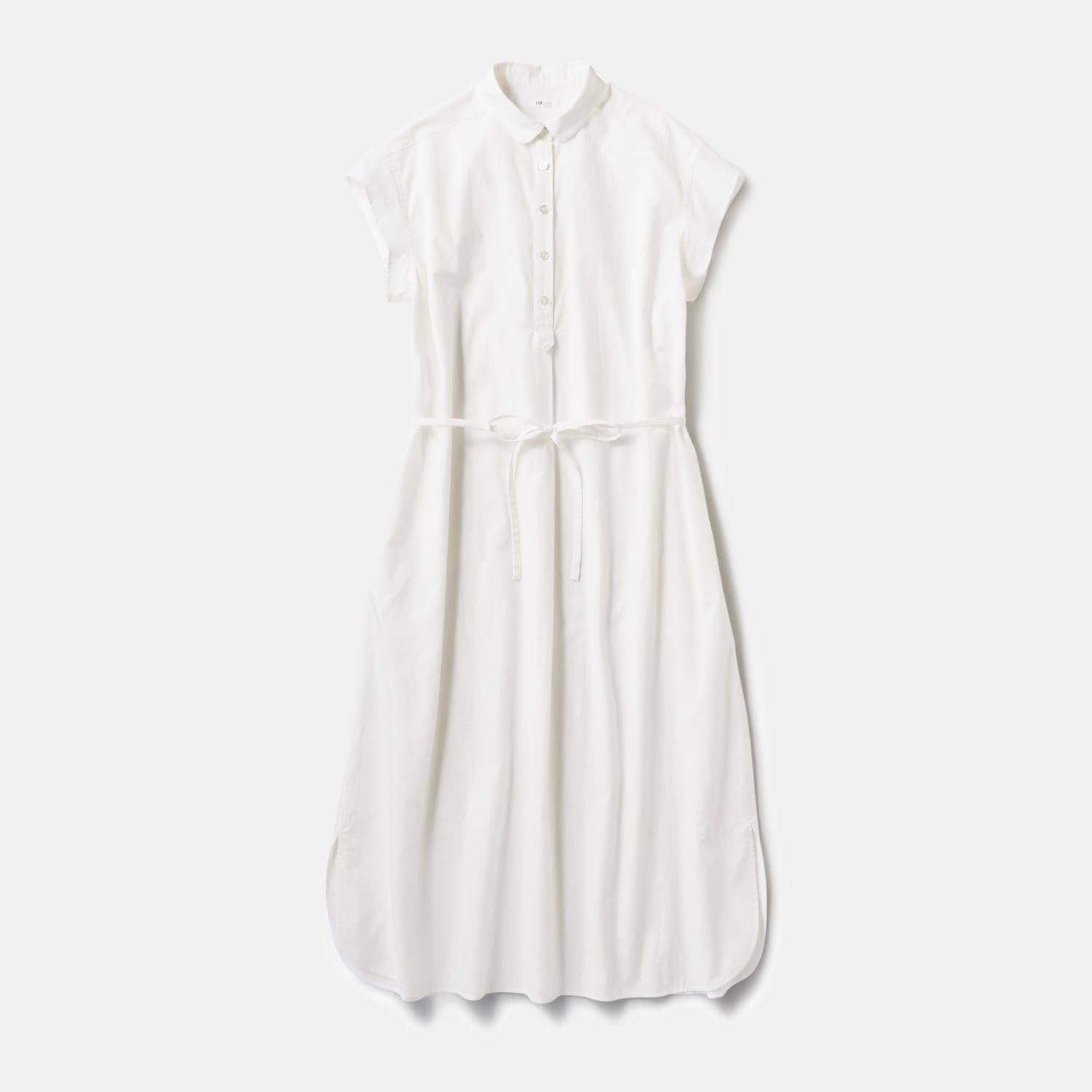 ［ＩＤＥＥ］Ｈ＆ｂｙＰＯＯＬ　フレンチスリーブワンピースシャツ　ホワイト