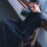 ［ＩＤＥＥ］Ｈ＆ｂｙＰＯＯＬ　ジャンパードレス　ブルーウインドウペン