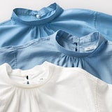 ［ＩＤＥＥ］Ｈ＆ｂｙＰＯＯＬ　ショートスリーブブラウス　ブルー