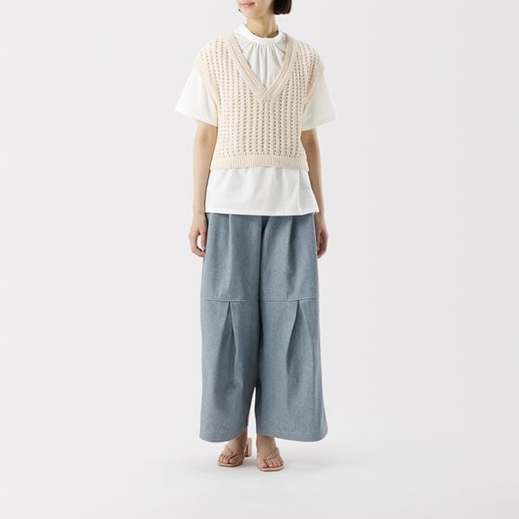 ［ＩＤＥＥ］Ｈ＆ｂｙＰＯＯＬ　ショートスリーブブラウス　ライトブルー