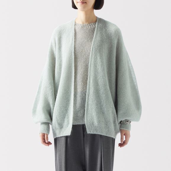 IDEE］H＆ by POOL モヘアカーディガン ベージュグレー