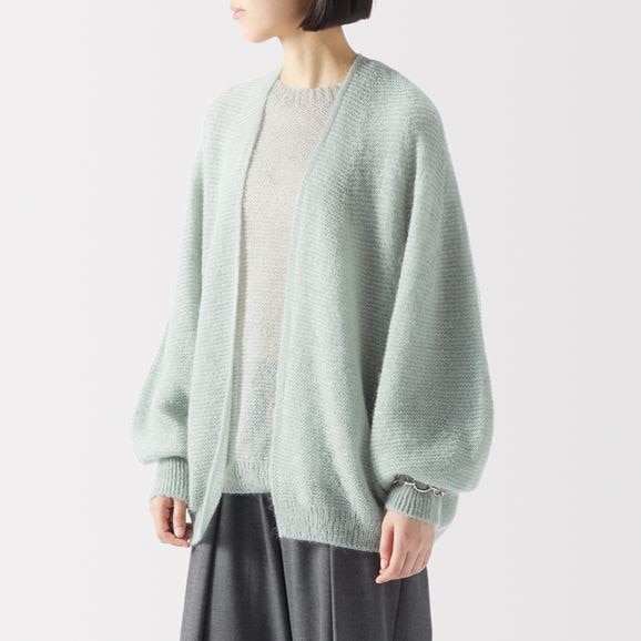 ［ＩＤＥＥ］Ｈ＆ｂｙＰＯＯＬ　モヘアカーディガン　ベージュグレー