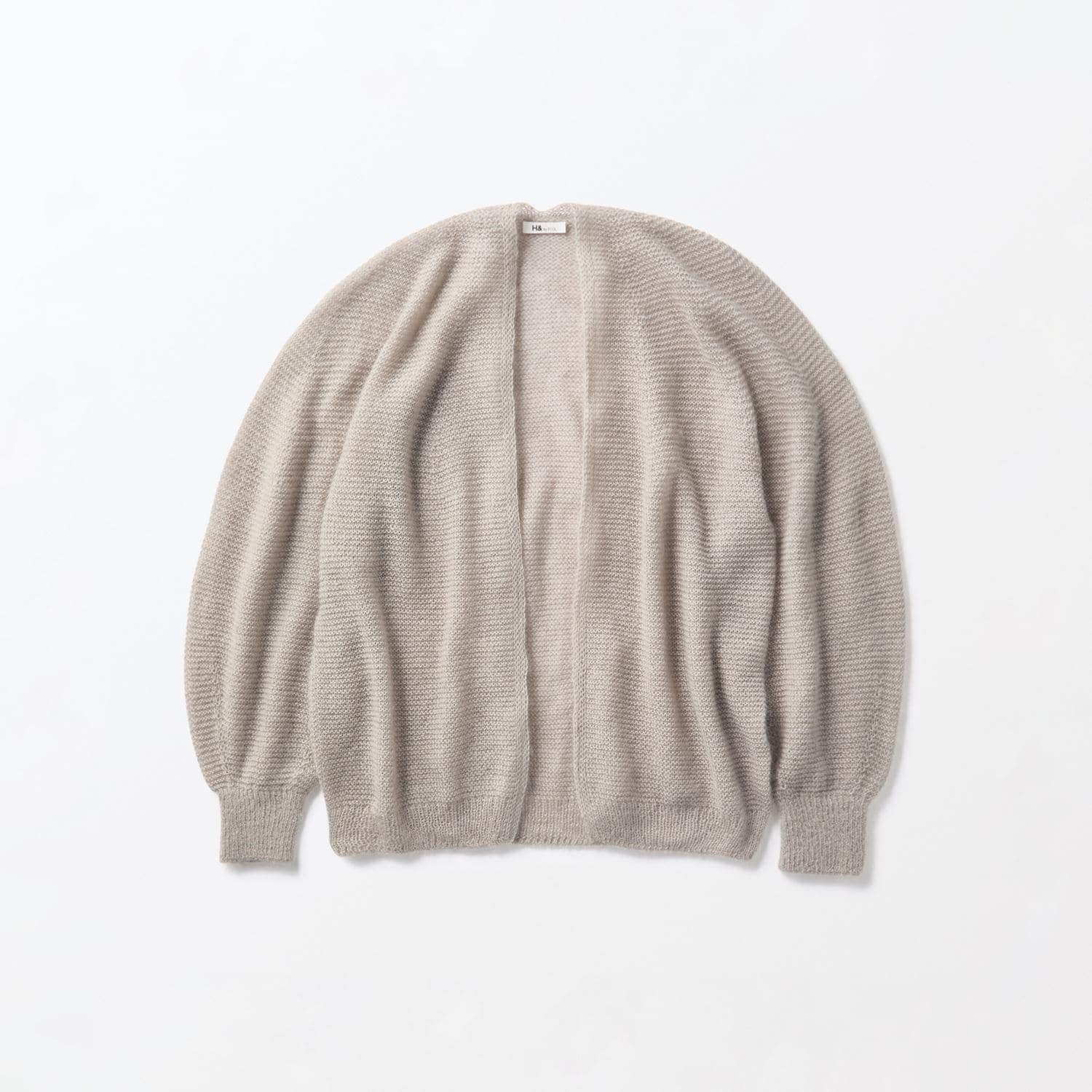 ［ＩＤＥＥ］Ｈ＆ｂｙＰＯＯＬ　モヘアカーディガン　ベージュグレー