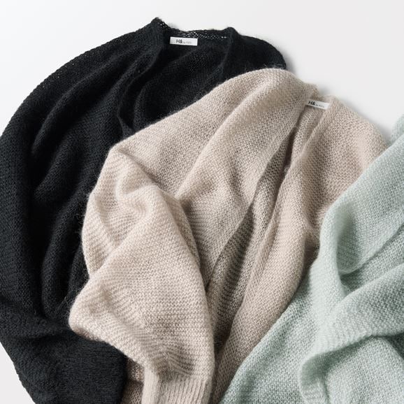 ［ＩＤＥＥ］Ｈ＆ｂｙＰＯＯＬ　モヘアカーディガン　ブラック