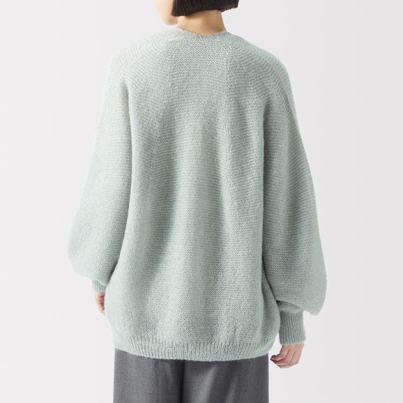 ［ＩＤＥＥ］Ｈ＆ｂｙＰＯＯＬ　モヘアカーディガン　ブルーグレー