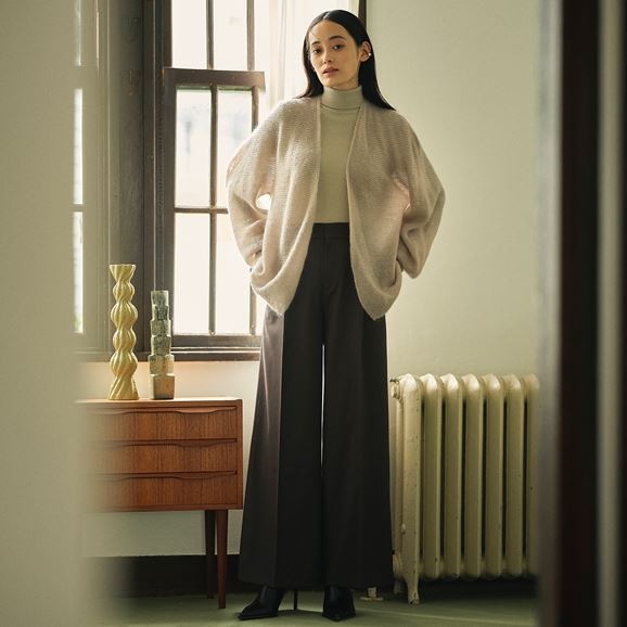 ［ＩＤＥＥ］Ｈ＆ｂｙＰＯＯＬ　モヘアカーディガン　ブルーグレー