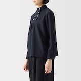 ［ＩＤＥＥ］Ｈ＆ｂｙＰＯＯＬ　スタンドアップカラーブラウス　グレージュ