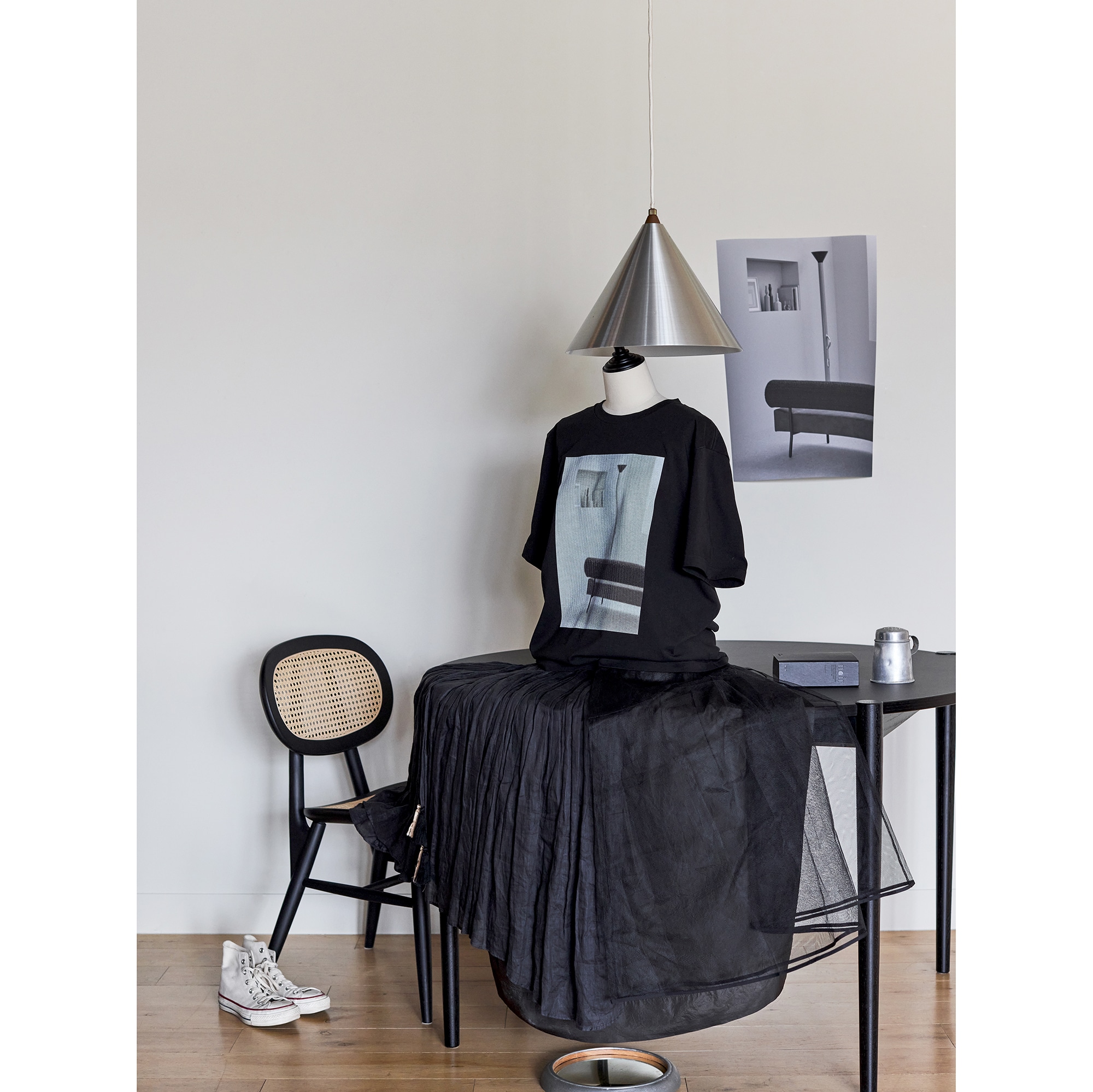 ［ＩＤＥＥ］Ｐｈｏｔｏｇｒａｐｈｙ　Ｔシャツ　マッシュルーム　ブラック