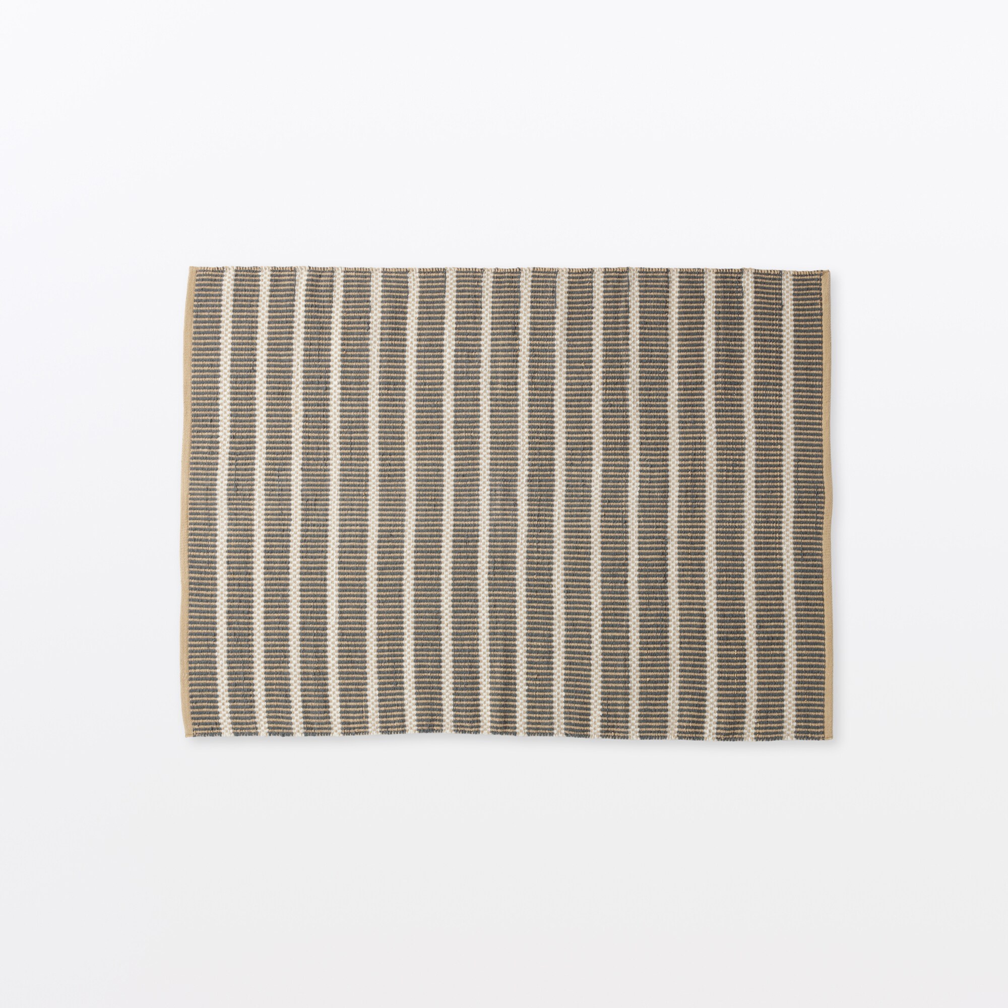 綿ウール太番手インドの手織りラグ　１２０×１６０ｃｍ