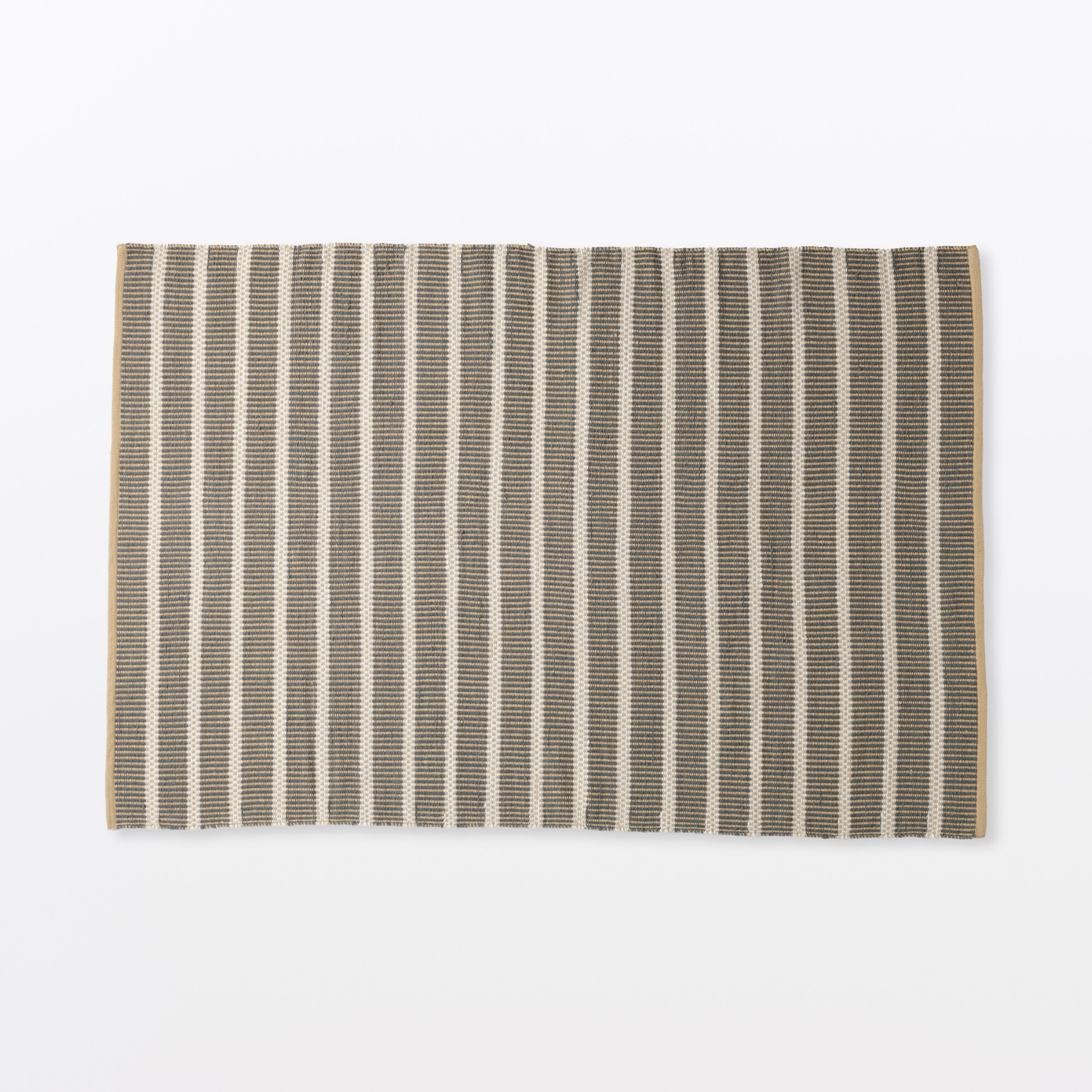 綿ウール太番手インドの手織りラグ　１４０×２００ｃｍ