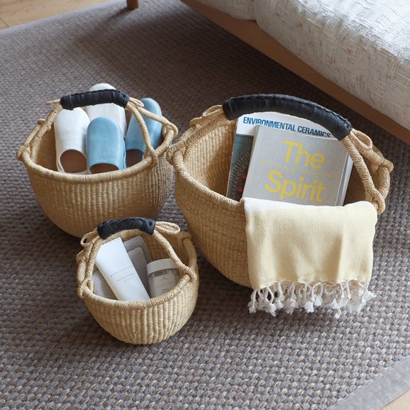 IDEE］ブルキナバスケット M ブラック | 無印良品