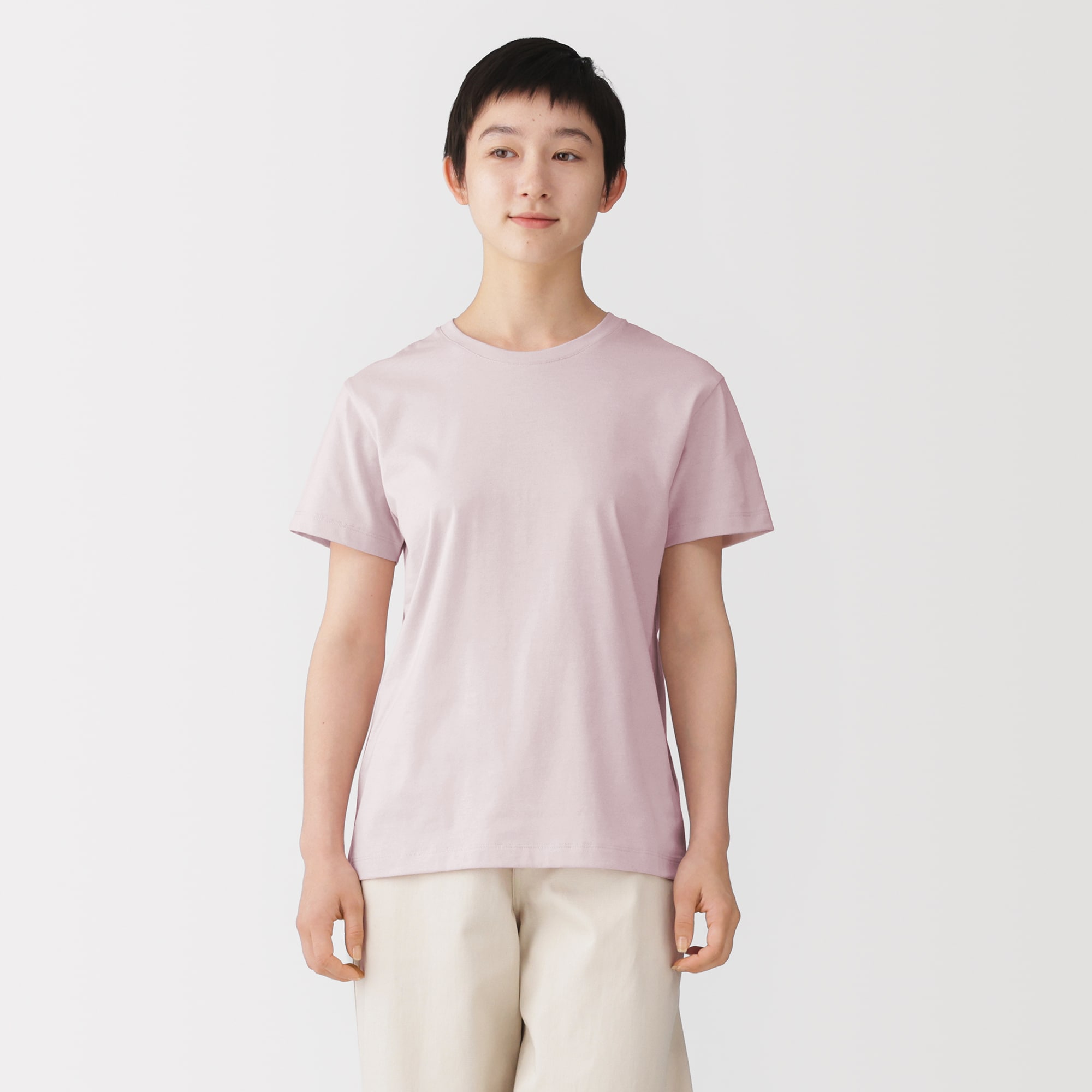 婦人　天竺編みクルーネック半袖Ｔシャツ（ＶＮ）