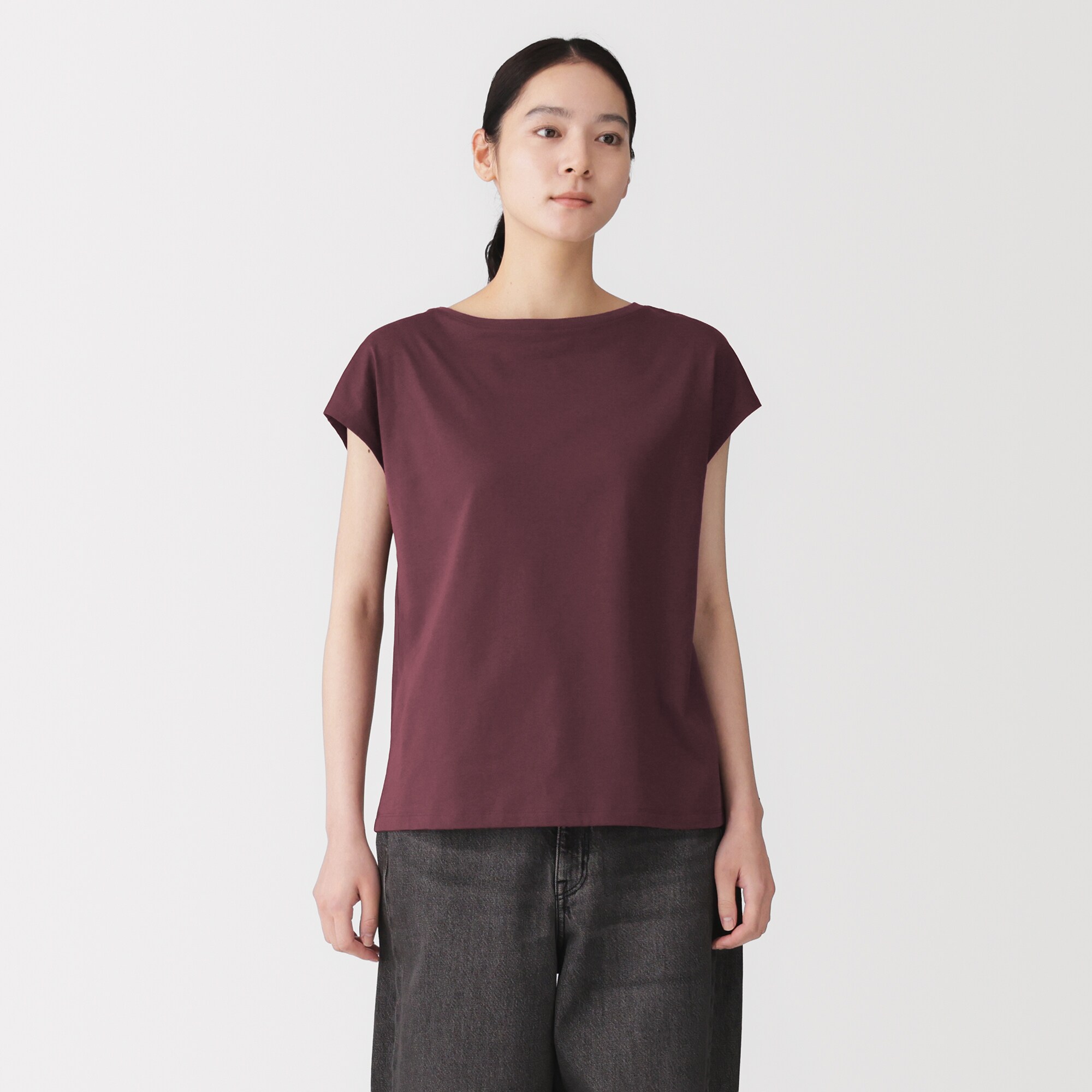 婦人　天竺編みフレンチスリーブＴシャツ（ＶＮ）