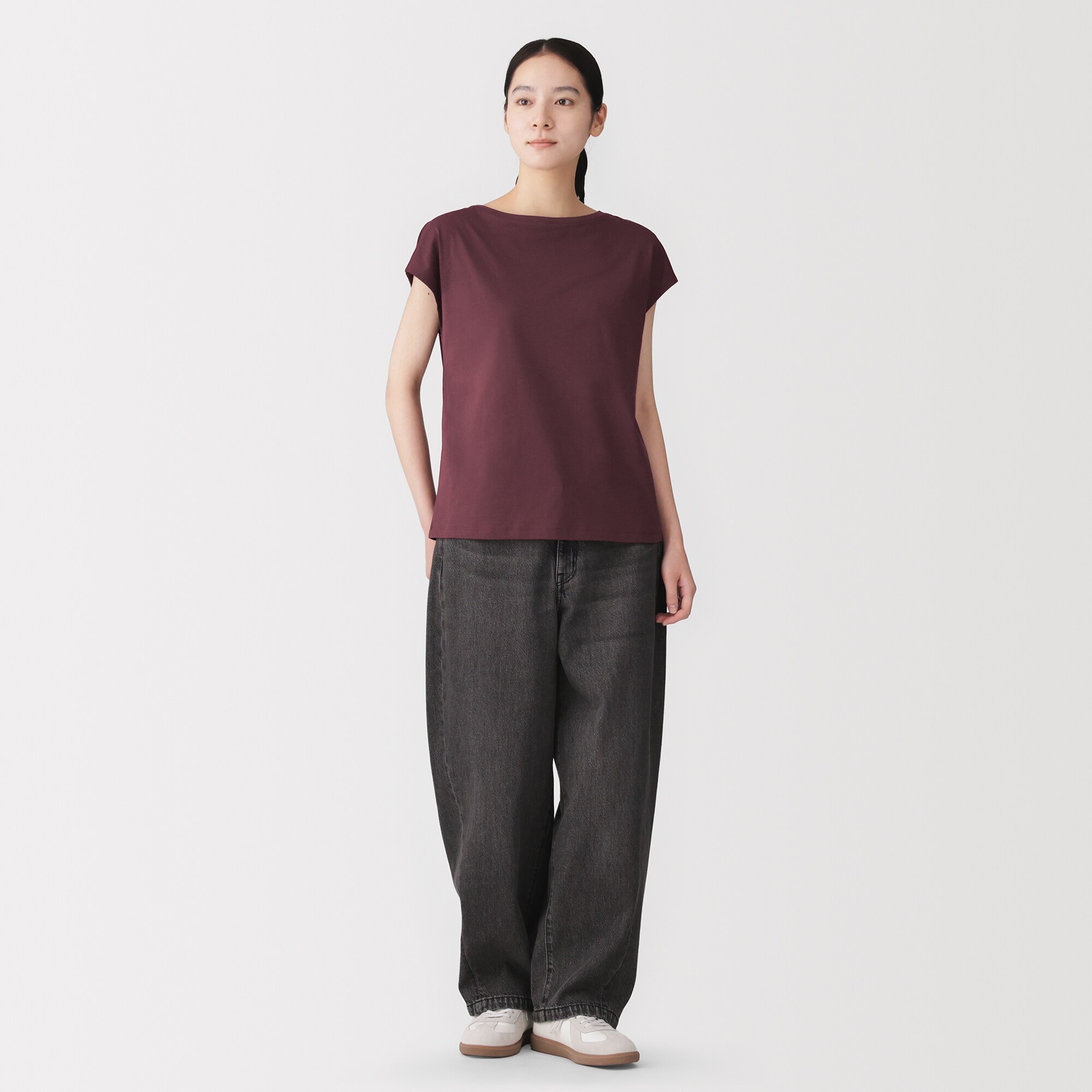 婦人　天竺編みフレンチスリーブＴシャツ（ＶＮ）