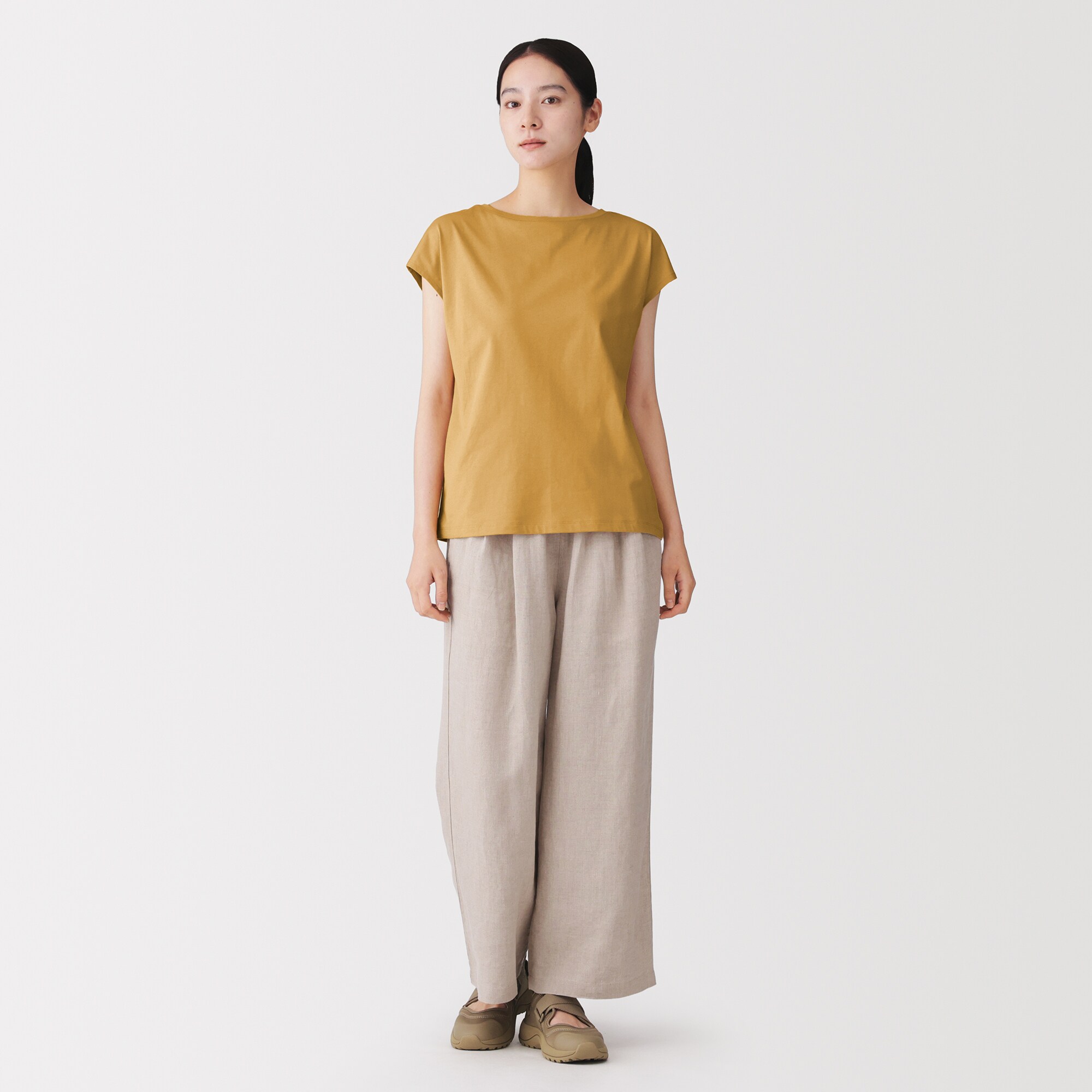 婦人　天竺編みフレンチスリーブＴシャツ（ＶＮ）