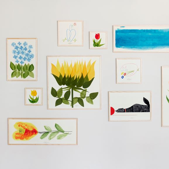 Xmas sale ♡モスグリーン花♡ 山口一郎　原画　絵 IDEE］アートポスター 山口一郎 neoflowerアジサイ M
