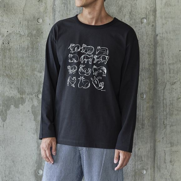 ［ＩＤＥＥ］ｃｏｒｉｃｃｉ　Ｔシャツ　長袖　Ｃａｔ　ブラック