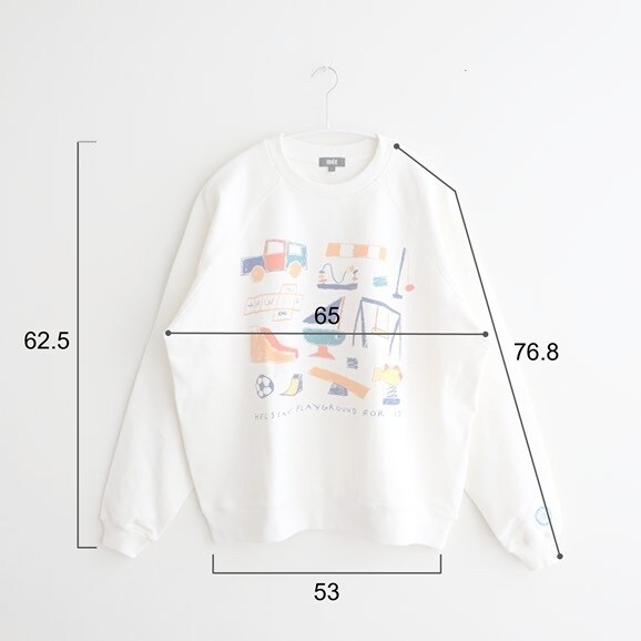 ［ＩＤＥＥ］Ｈｅｌｓｉｎｋｉ　Ｐｌａｙｇｒｏｕｎｄ　スウェット　Ｉｖｏｒｙ　Ｍ