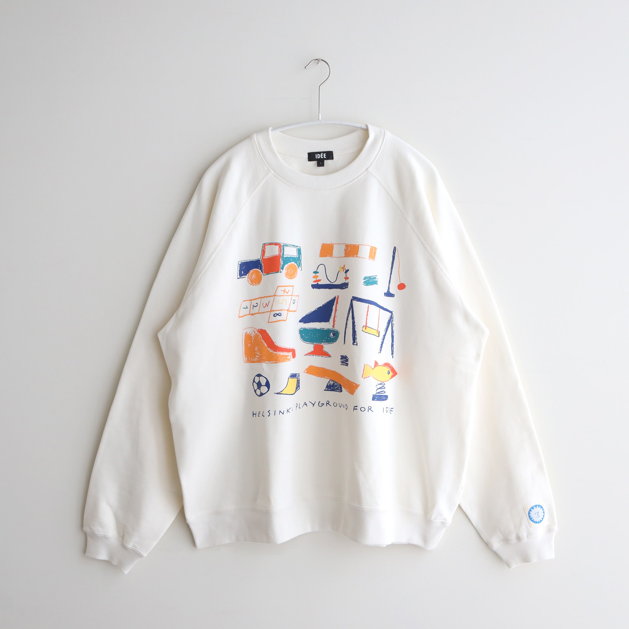 ［ＩＤＥＥ］Ｈｅｌｓｉｎｋｉ　Ｐｌａｙｇｒｏｕｎｄ　スウェット　Ｉｖｏｒｙ　Ｌ