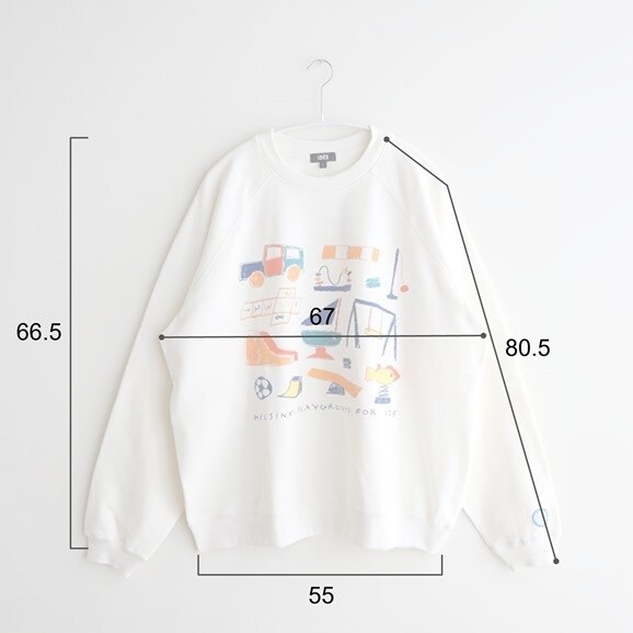 ［ＩＤＥＥ］Ｈｅｌｓｉｎｋｉ　Ｐｌａｙｇｒｏｕｎｄ　スウェット　Ｉｖｏｒｙ　Ｌ