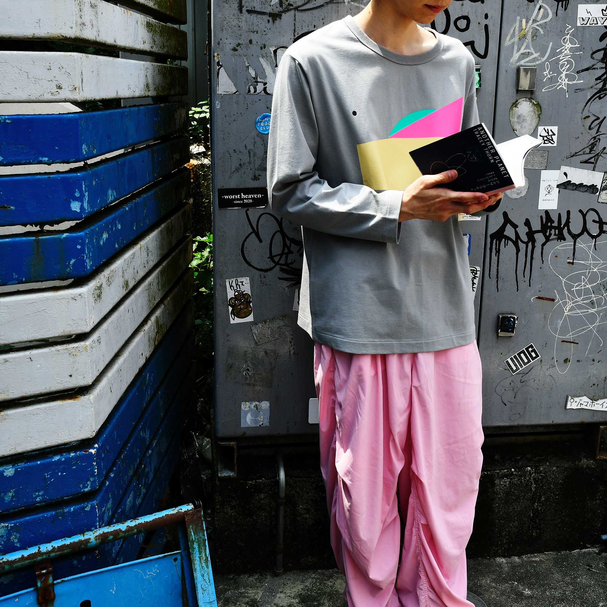 ［ＩＤＥＥ］ＩＤＥＥ　Ｃｏｍｐｏｓｉｔｉｏｎ　Ｔシャツ　長袖　ピンク
