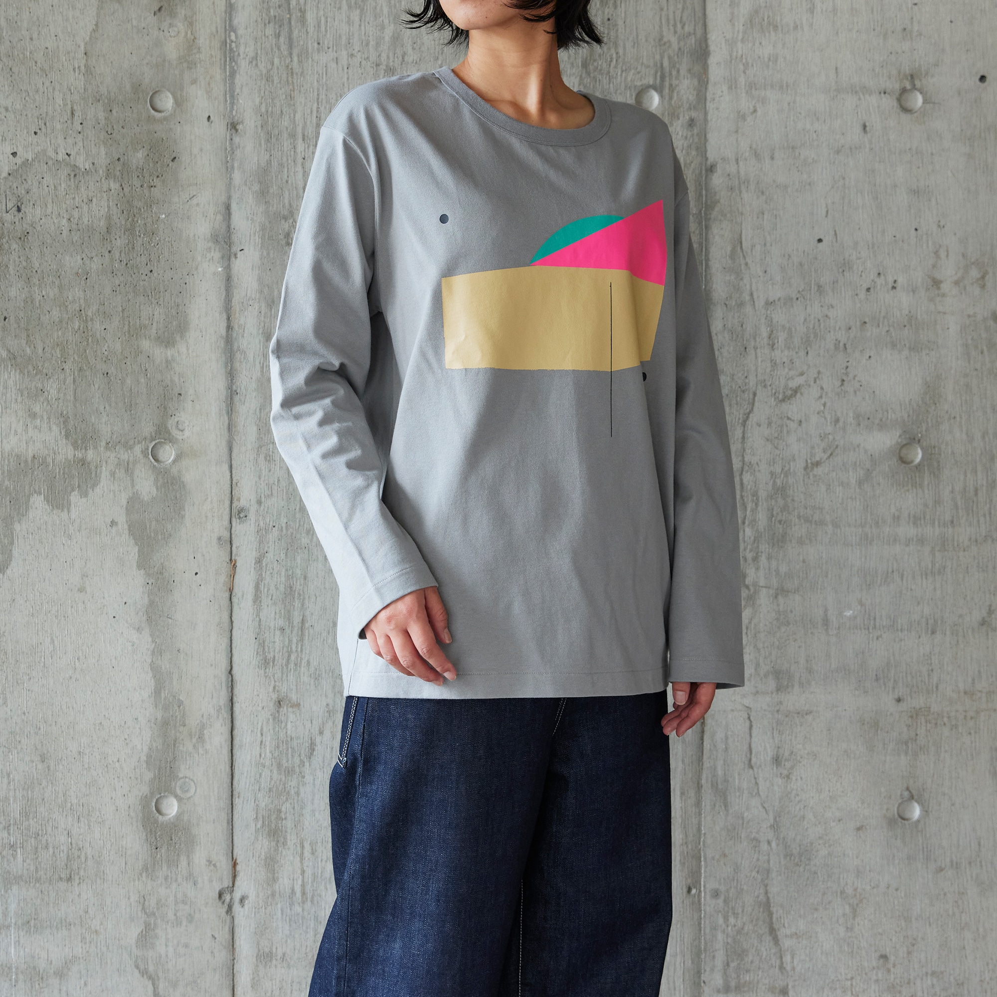 ［ＩＤＥＥ］ＩＤＥＥ　Ｃｏｍｐｏｓｉｔｉｏｎ　Ｔシャツ　長袖　ピンク