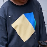［ＩＤＥＥ］ＩＤＥＥ　Ｃｏｍｐｏｓｉｔｉｏｎ　Ｔシャツ　長袖　ブルー