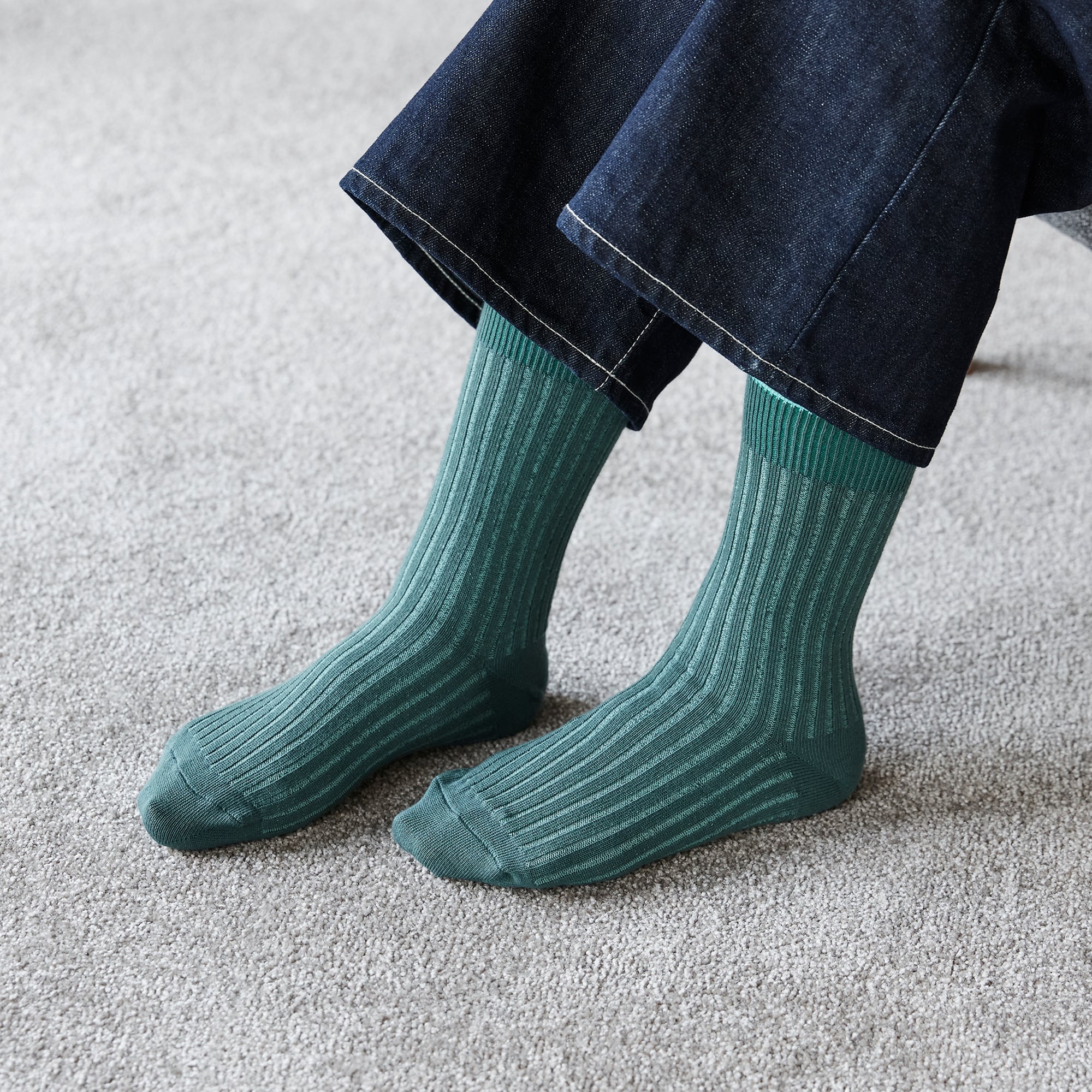 ［ＩＤＥＥ］Ｒｉｂ　Ｓｏｃｋｓ　グリーン　Ｍ