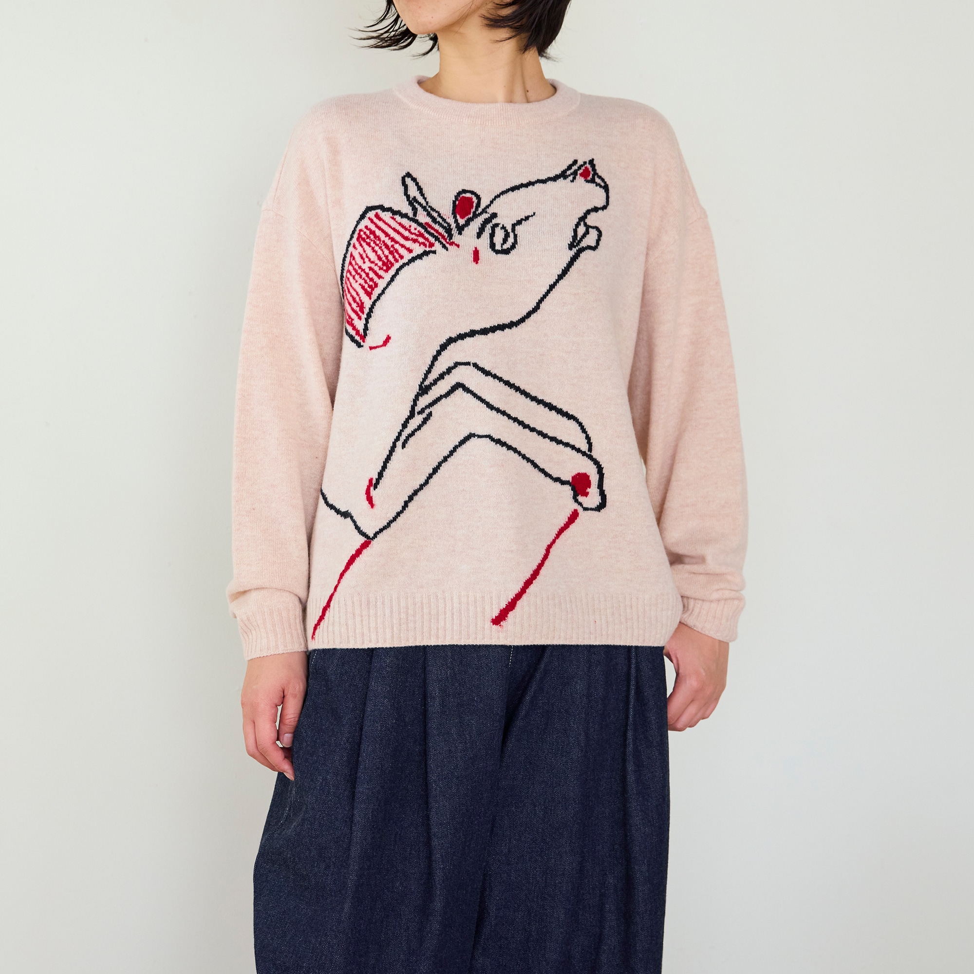 ［ＩＤＥＥ］Ｌｅｅ　Ｉｚｕｍｉｄａ　セーター　Ｈｏｒｓｅ　ベージュ