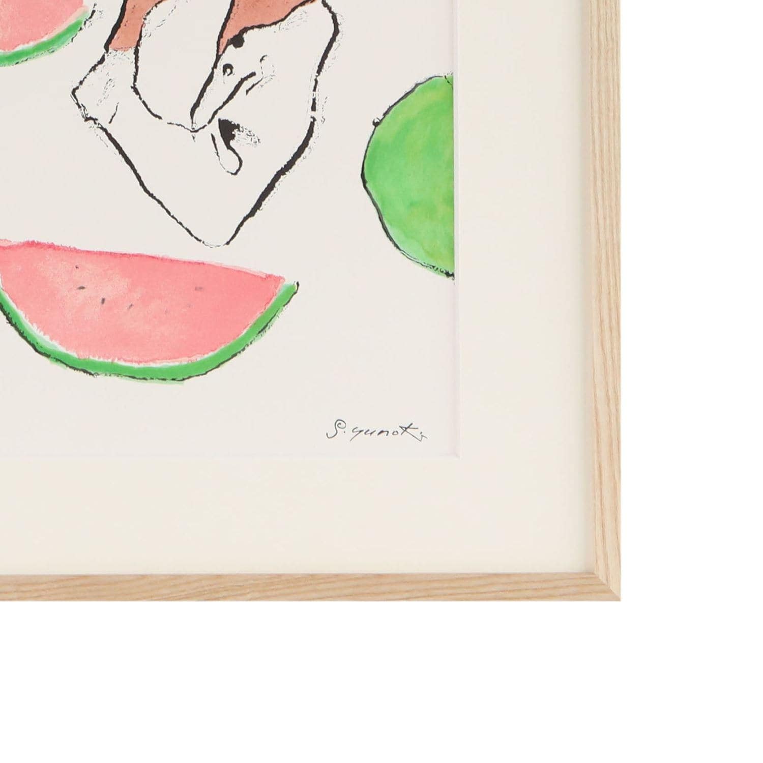 ［ＩＤＥＥ］柚木沙弥郎　リトグラフ　Ｓサイズ　Ｗａｔｅｒｍｅｌｏｎ　Ｍａｎ