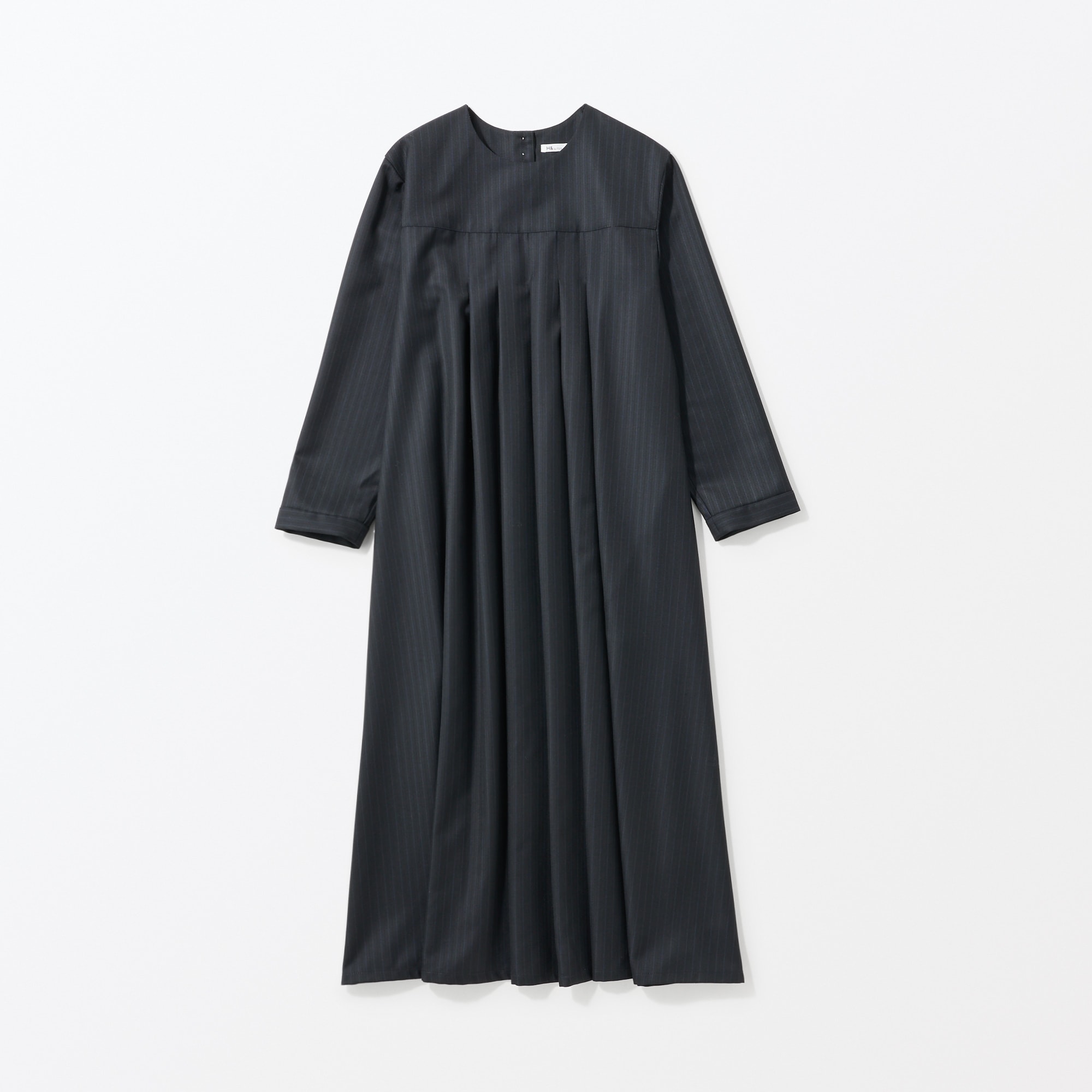 ［ＩＤＥＥ］Ｈ＆　ｂｙ　ＰＯＯＬ　フロントギャザーワンピース　グレーストライプ