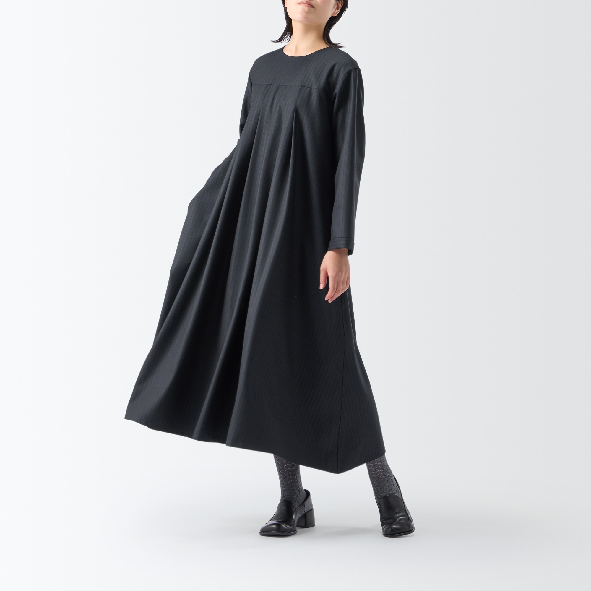 ［ＩＤＥＥ］Ｈ＆　ｂｙ　ＰＯＯＬ　フロントギャザーワンピース　ブラックチェック