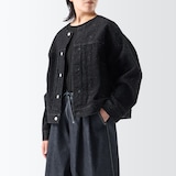 ［ＩＤＥＥ］Ｈ＆　ｂｙ　ＰＯＯＬ　ノーカラーデニムジャケット　ニードルインディゴ