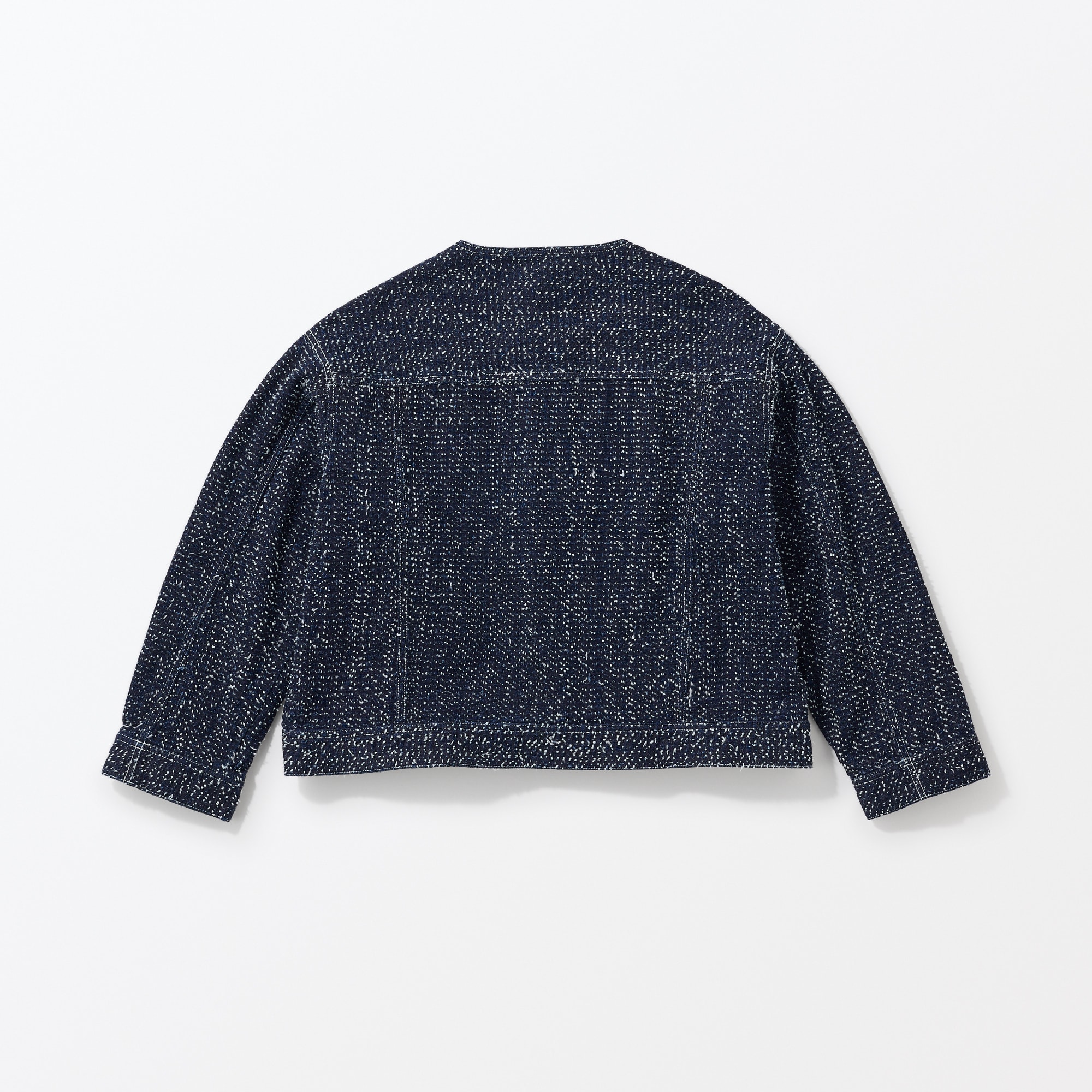 ［ＩＤＥＥ］Ｈ＆　ｂｙ　ＰＯＯＬ　ノーカラーデニムジャケット　ニードルブラック