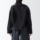 ［ＩＤＥＥ］Ｈ＆　ｂｙ　ＰＯＯＬ　ノーカラーデニムジャケット　ニードルブラック