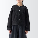 ［ＩＤＥＥ］Ｈ＆　ｂｙ　ＰＯＯＬ　ノーカラーデニムジャケット　ニードルブラック