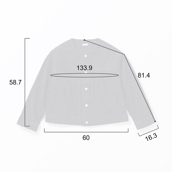 ［ＩＤＥＥ］Ｈ＆　ｂｙ　ＰＯＯＬ　ノーカラーデニムジャケット　ニードルブラック