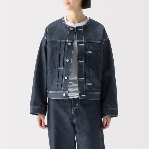 ［ＩＤＥＥ］Ｈ＆　ｂｙ　ＰＯＯＬ　ノーカラーデニムジャケット　インディゴアソート