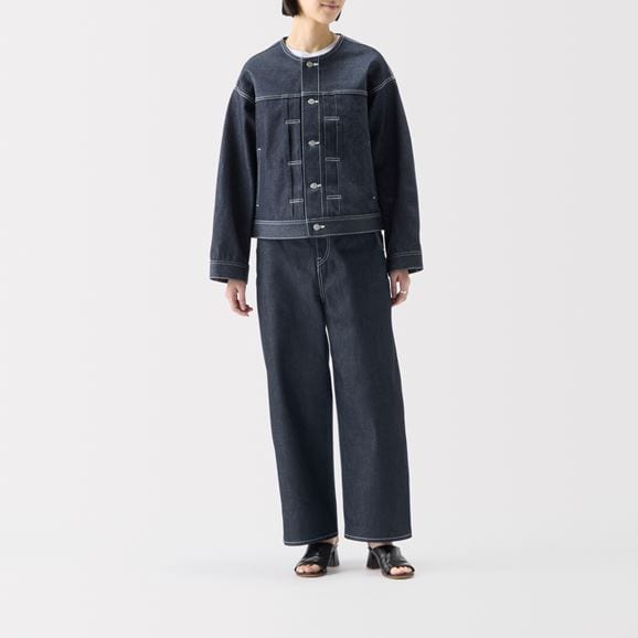 ［ＩＤＥＥ］Ｈ＆　ｂｙ　ＰＯＯＬ　ノーカラーデニムジャケット　インディゴアソート