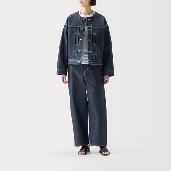 ［ＩＤＥＥ］Ｈ＆　ｂｙ　ＰＯＯＬ　ノーカラーデニムジャケット　インディゴアソート