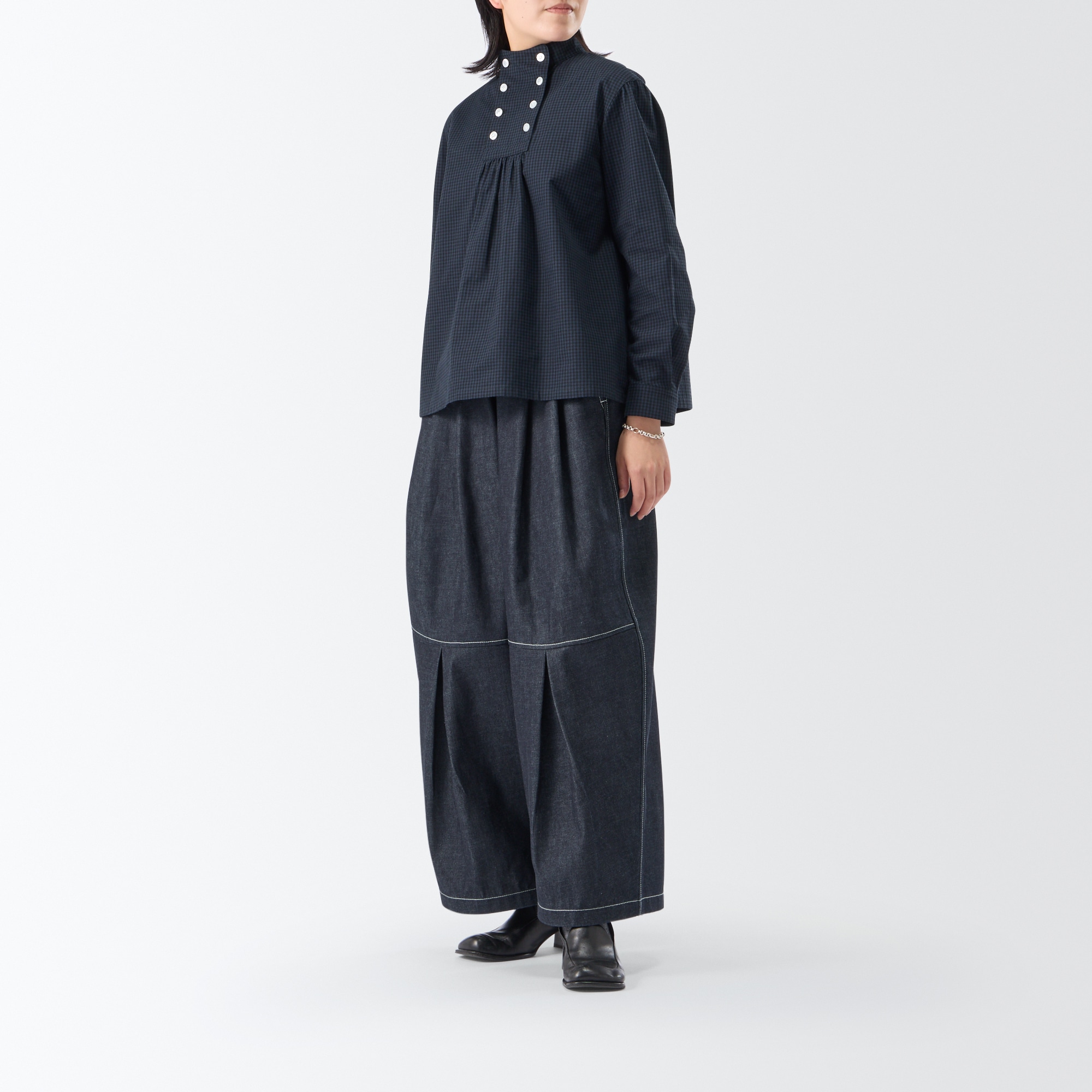 ［ＩＤＥＥ］Ｈ＆　ｂｙ　ＰＯＯＬ　デニムワイドパンツ　インディゴアソート