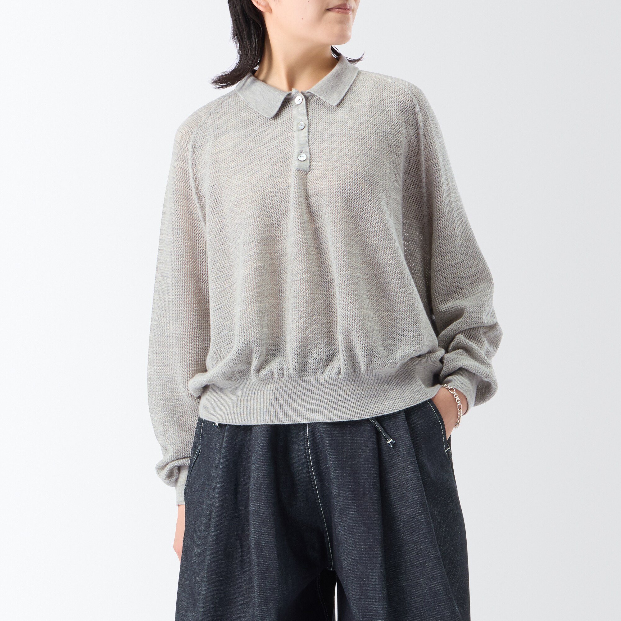 ［ＩＤＥＥ］Ｈ＆　ｂｙ　ＰＯＯＬ　ポロセーター　グレー