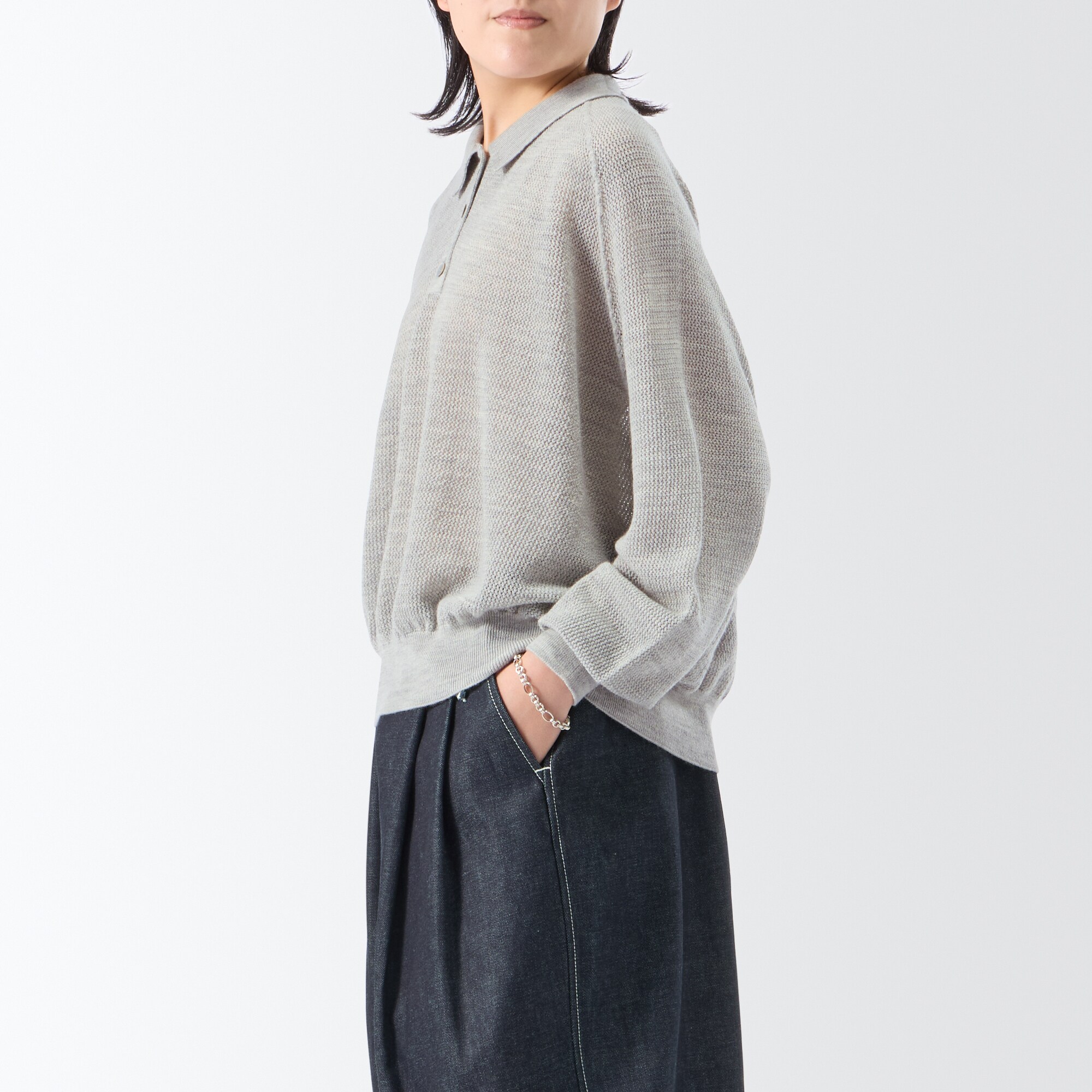 ［ＩＤＥＥ］Ｈ＆　ｂｙ　ＰＯＯＬ　ポロセーター　グレー