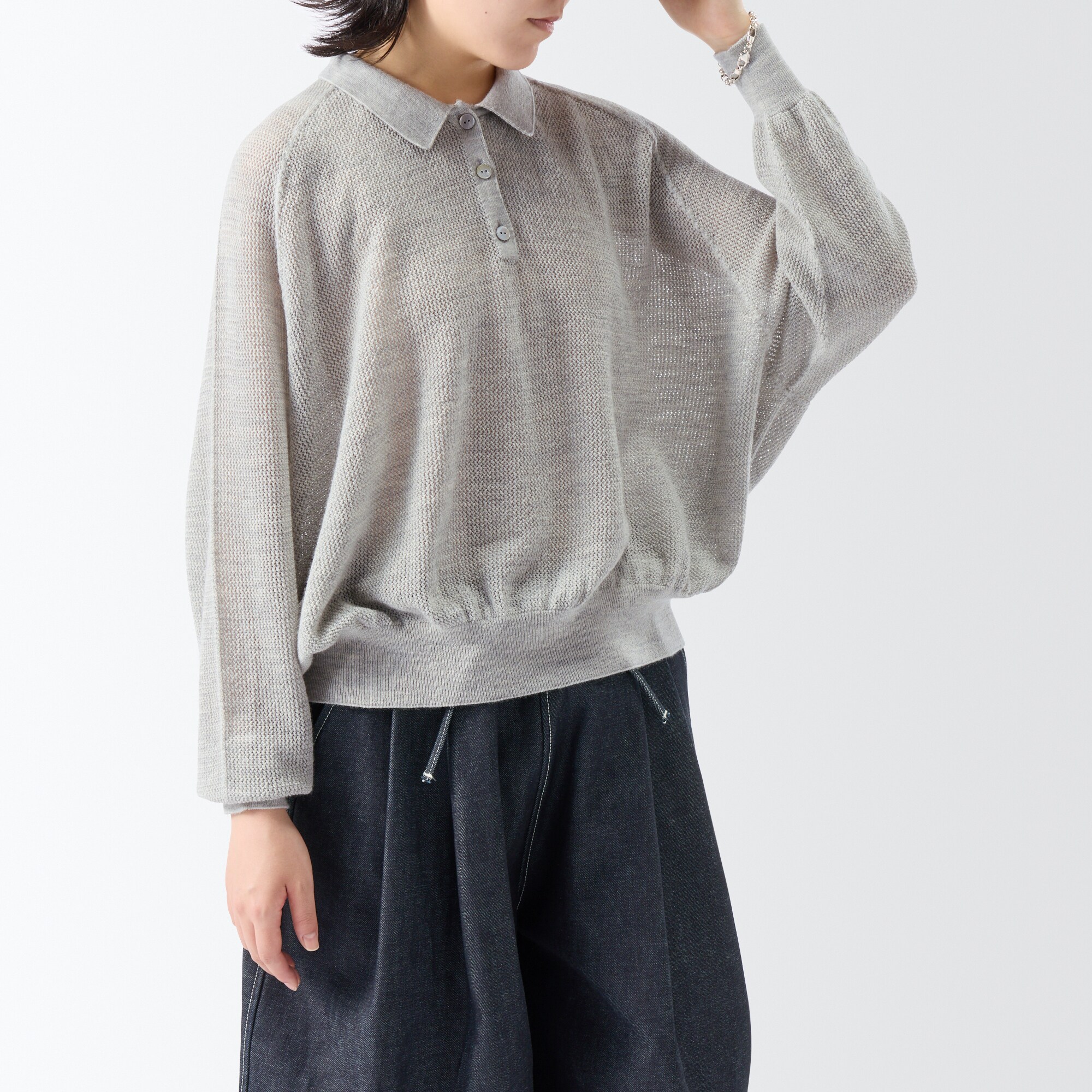 ［ＩＤＥＥ］Ｈ＆　ｂｙ　ＰＯＯＬ　ポロセーター　グレー