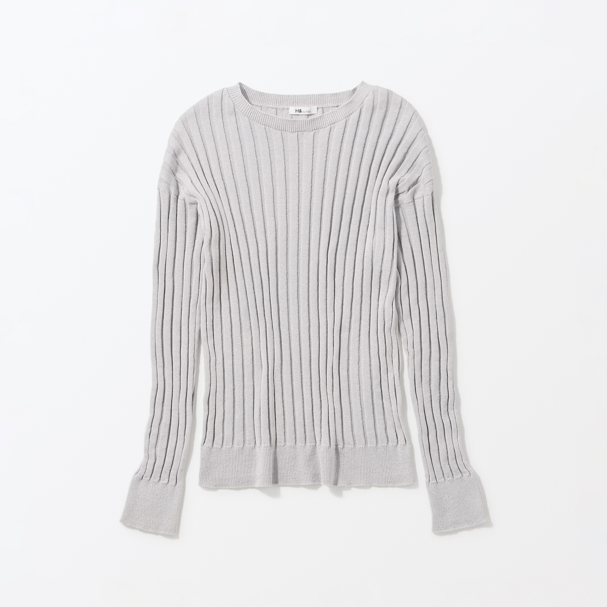 ［ＩＤＥＥ］Ｈ＆　ｂｙ　ＰＯＯＬ　コットンリブロングスリーブ　シルバーグレー