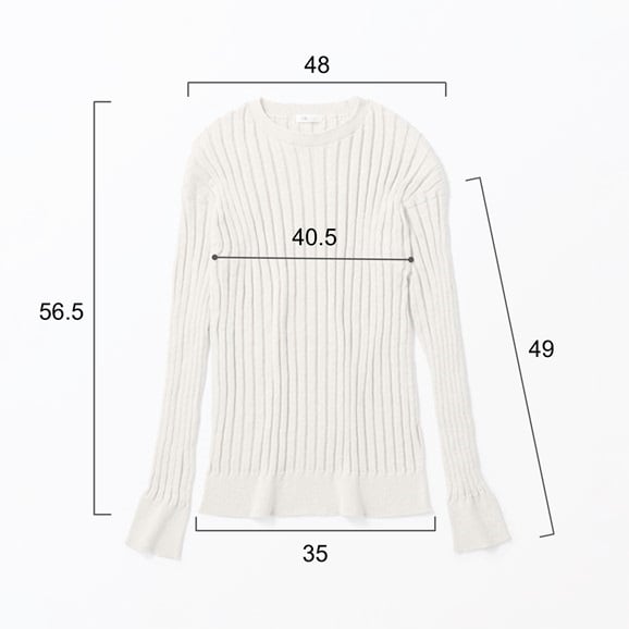 ［ＩＤＥＥ］Ｈ＆　ｂｙ　ＰＯＯＬ　コットンリブロングスリーブ　アイボリー
