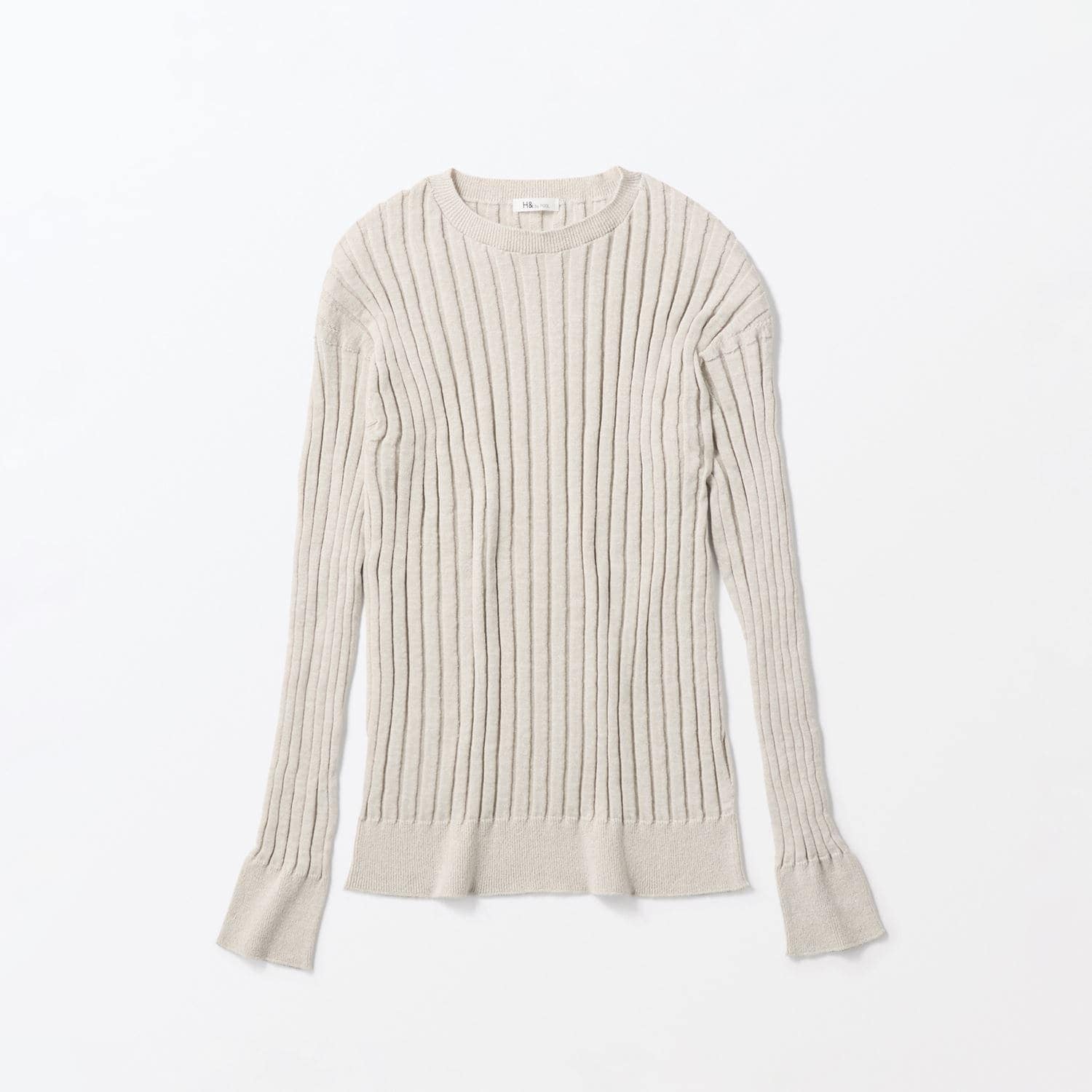 ［ＩＤＥＥ］Ｈ＆　ｂｙ　ＰＯＯＬ　コットンリブロングスリーブ　アイボリー