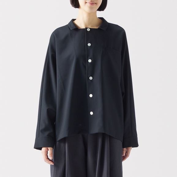 ［ＩＤＥＥ］Ｈ＆　ｂｙ　ＰＯＯＬ　ワイドシャツ長袖　ダークブルー
