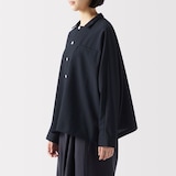 ［ＩＤＥＥ］Ｈ＆　ｂｙ　ＰＯＯＬ　ワイドシャツ長袖　ダークブルー